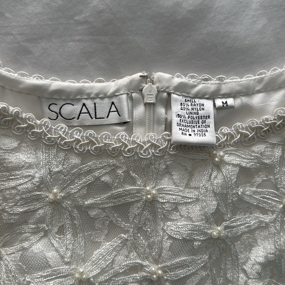 Scala Vintage White Sequin Halter Dress - Picture 5 of 10